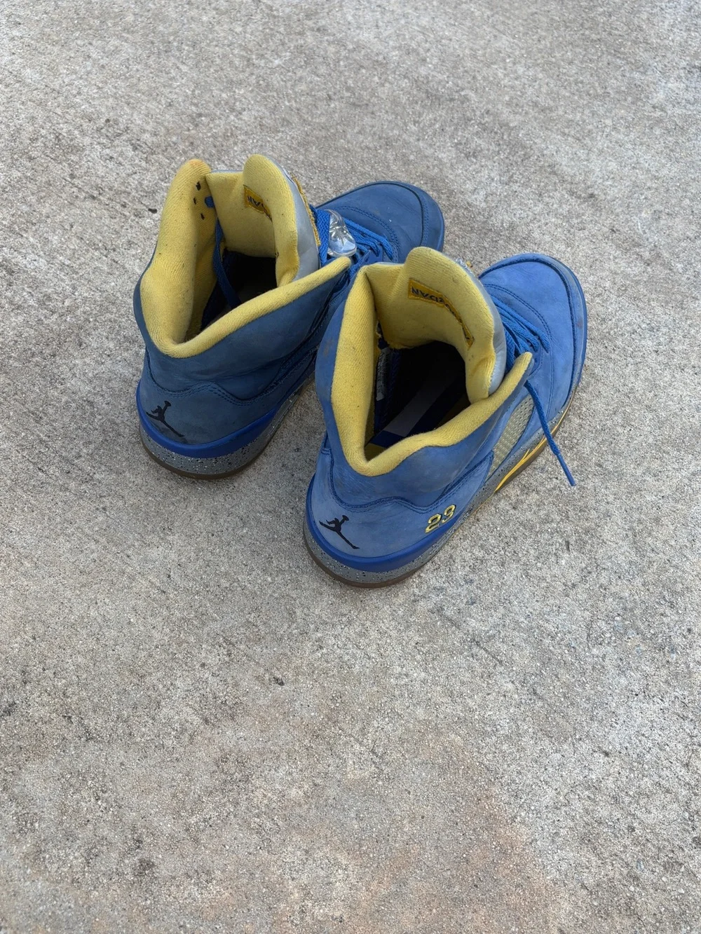 Jordan Retro High-Top Sneakers in Blue and Yellow